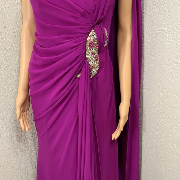 Alfabeta Evening Maxi Dress Fuchsia Color Size 2 - Picture 7 of 12